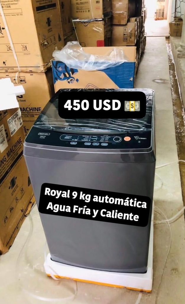 LAVADORA AUTOMÁTICA 9KG, ROYAL 450usd-10usd