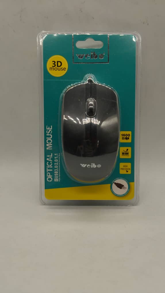 Mouse de cable para PC (Marca Weibo)3000 negro