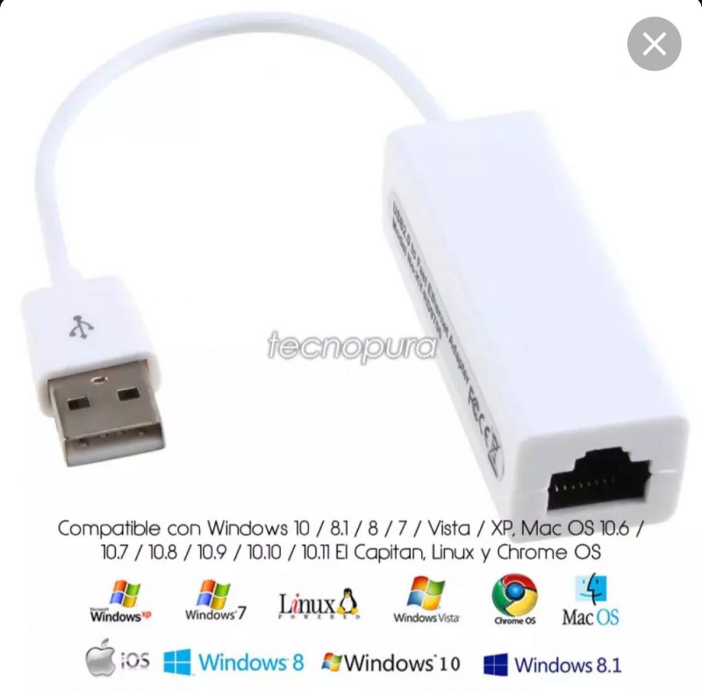 Adaptador USB 2.0 a RJ45 Gigabit LAN 12usd-700