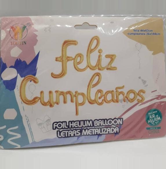 Cartel de globos – Feliz Cumpleaños 900 (dorado)