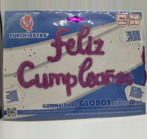 Cartel de globos – Feliz Cumpleaños 900 (morado)