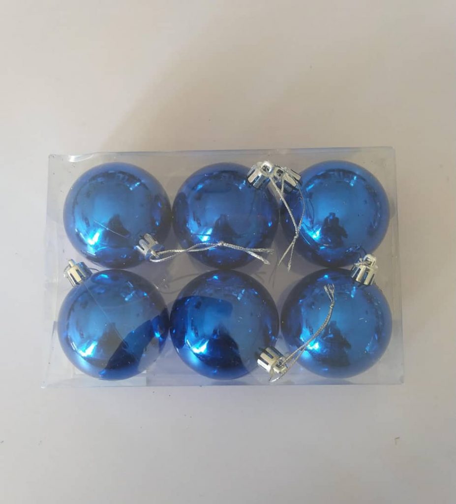 Estuche de 6 bolas AZUL REY – 6cm (NAVIDAD) 1200