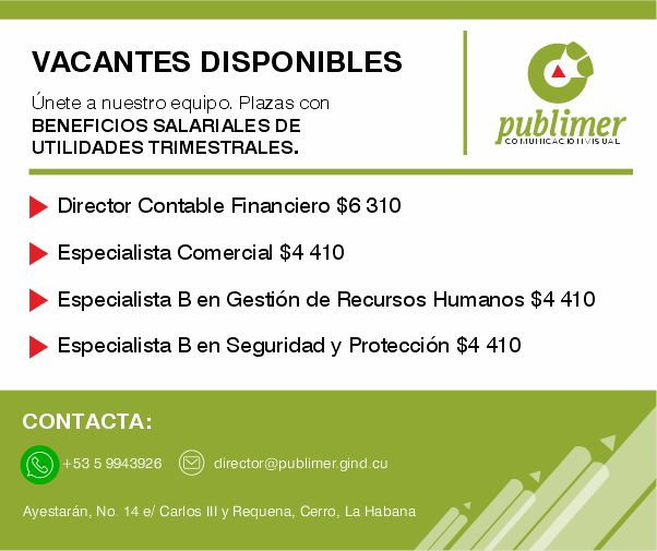 Vacantes disponibles PUBLIMER