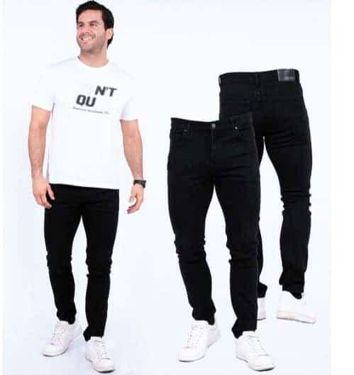 Pantalones negros de mezclilla 9100